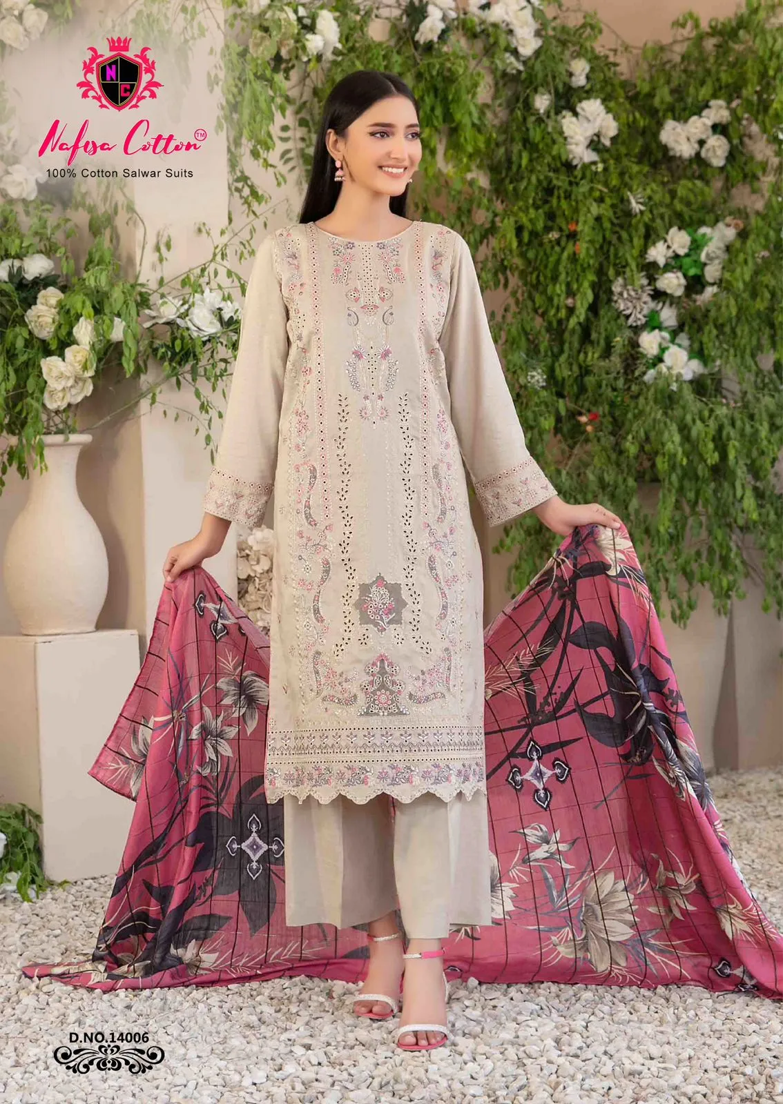 Nafisa Monsoon Vol 14 Karachi Printed Straight Salwar Suit Summer Wear Wholesaler - Image 2