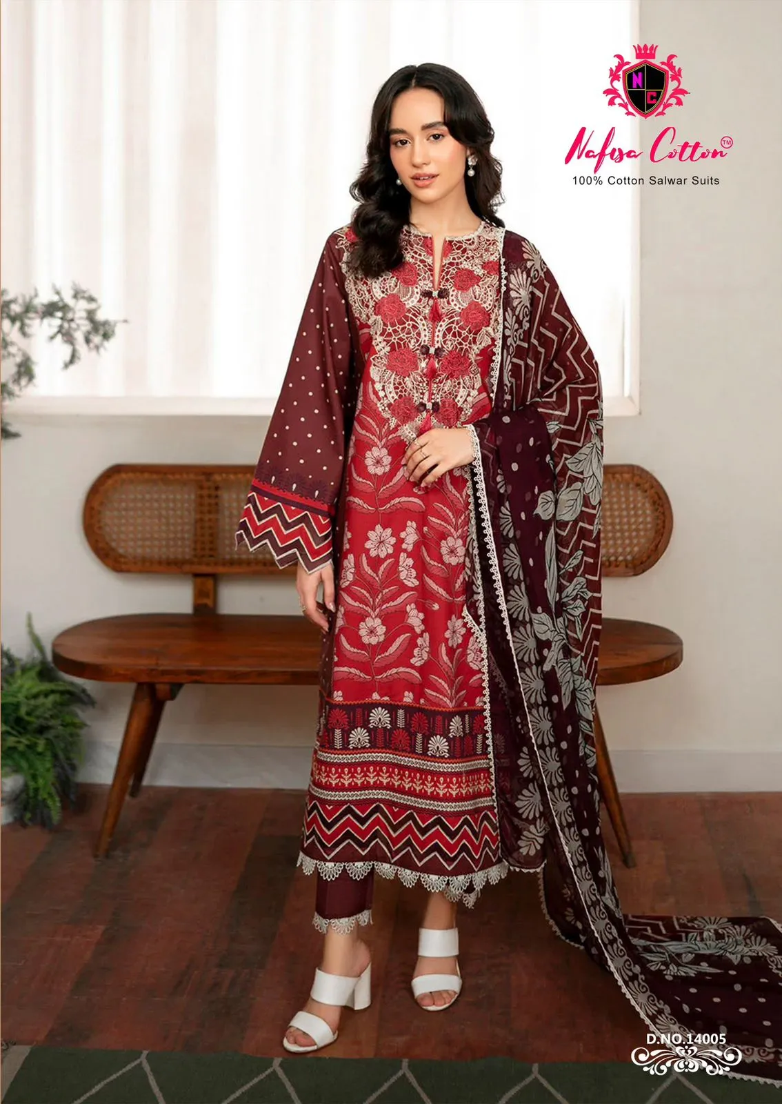 Nafisa Monsoon Vol 14 Karachi Printed Straight Salwar Suit Summer Wear Wholesaler - Image 7