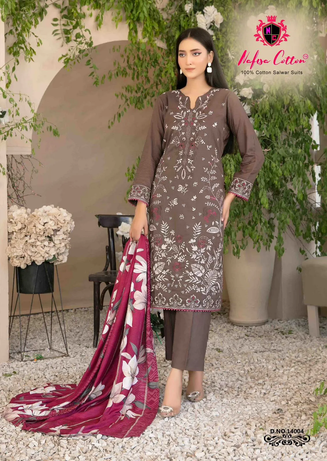 Nafisa Monsoon Vol 14 Karachi Printed Straight Salwar Suit Summer Wear Wholesaler - Image 8