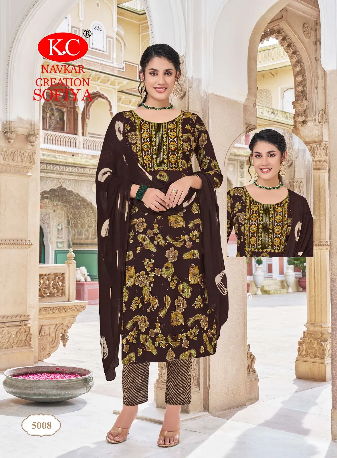 Fully Stitched Kurti Pant Dupatta Set Navkar Sofiya Vol 5 Catalogue Wholesaler - Image 10