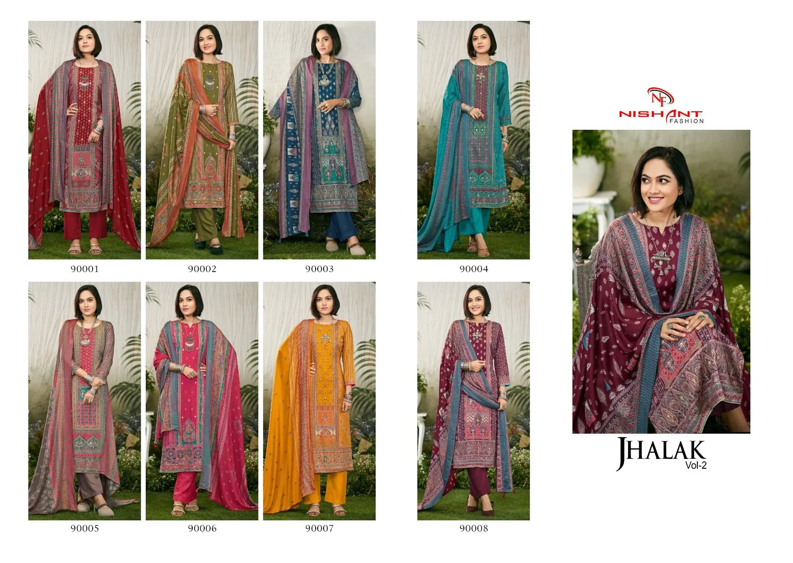 Pure Pashmina Handwork Suit Winter Wear Suit Nishant Fashion Jhalak Vol-2 - Image 2