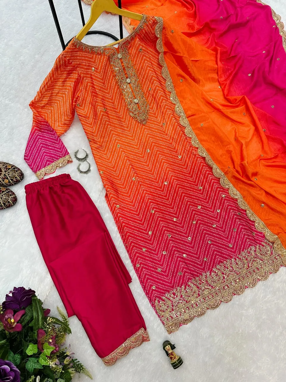 Shilpa Sheety Designer Festival Special Ethnic Kurti with Dupatta and Pant - Image 2
