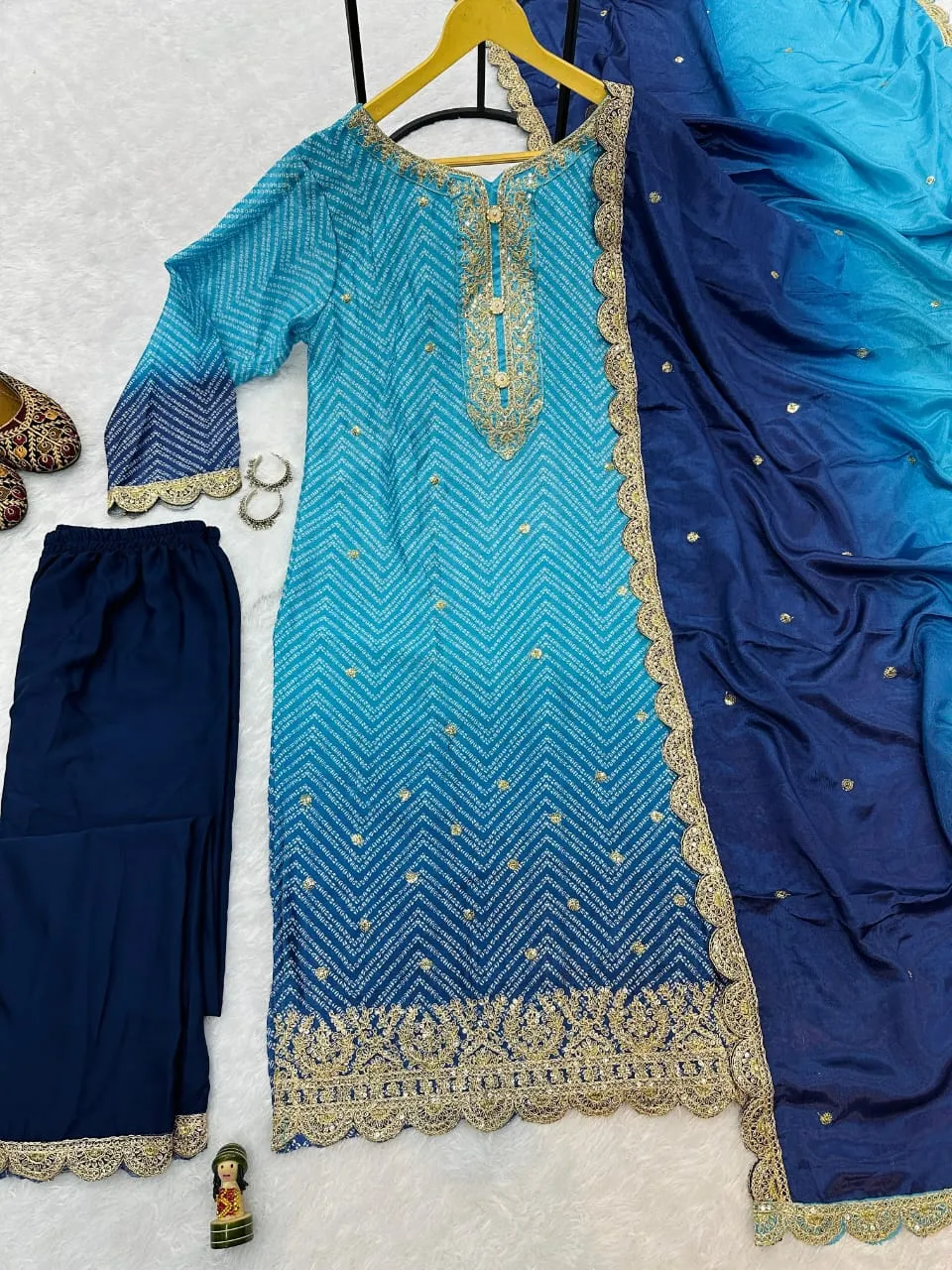 Shilpa Sheety Designer Festival Special Ethnic Kurti with Dupatta and Pant - Image 3