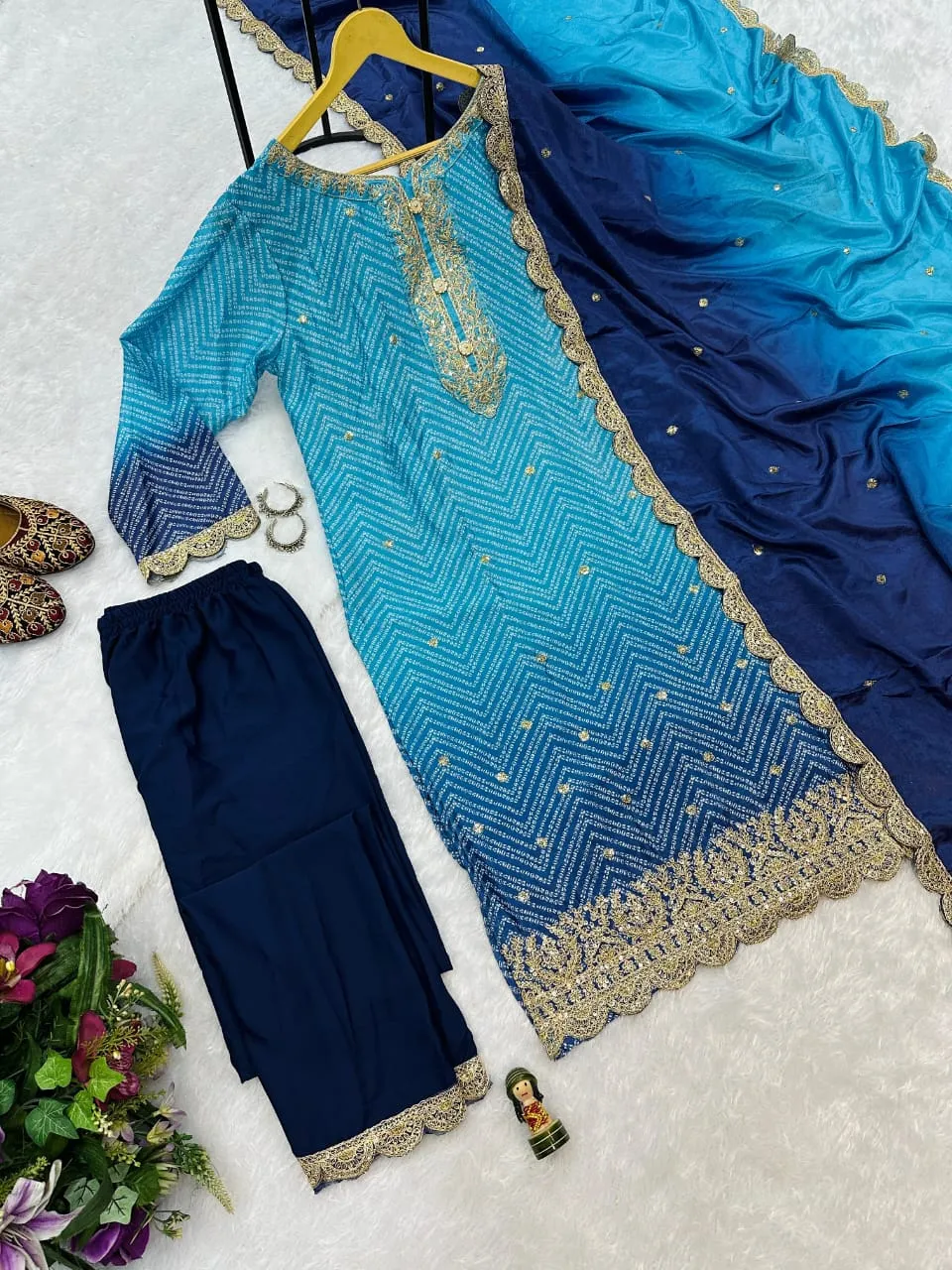 Shilpa Sheety Designer Festival Special Ethnic Kurti with Dupatta and Pant - Image 4