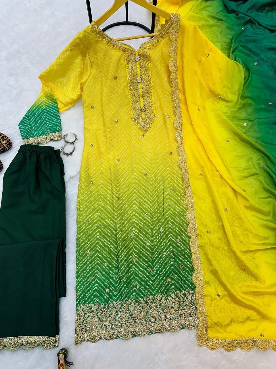 Shilpa Sheety Designer Festival Special Ethnic Kurti with Dupatta and Pant - Image 5