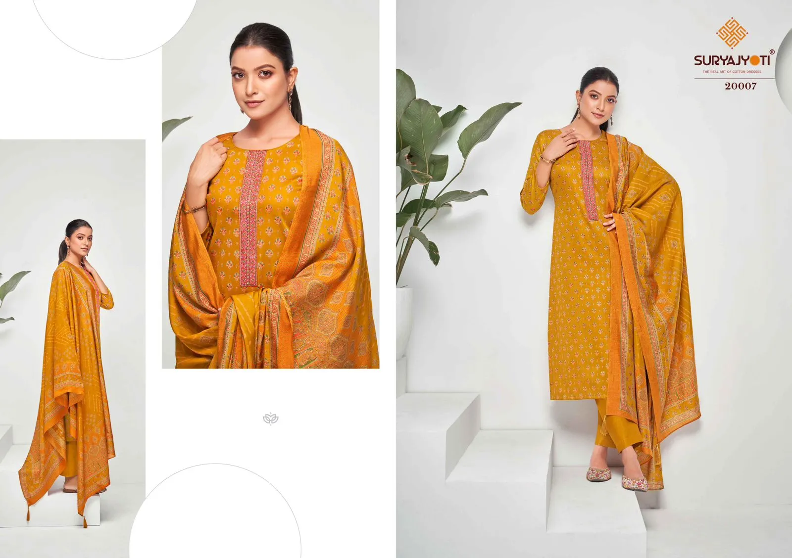 Suryajyoti Kalki Vol 20 Jaam Satin Neck Embroidery Ethnic Suit Wholesaler - Image 2