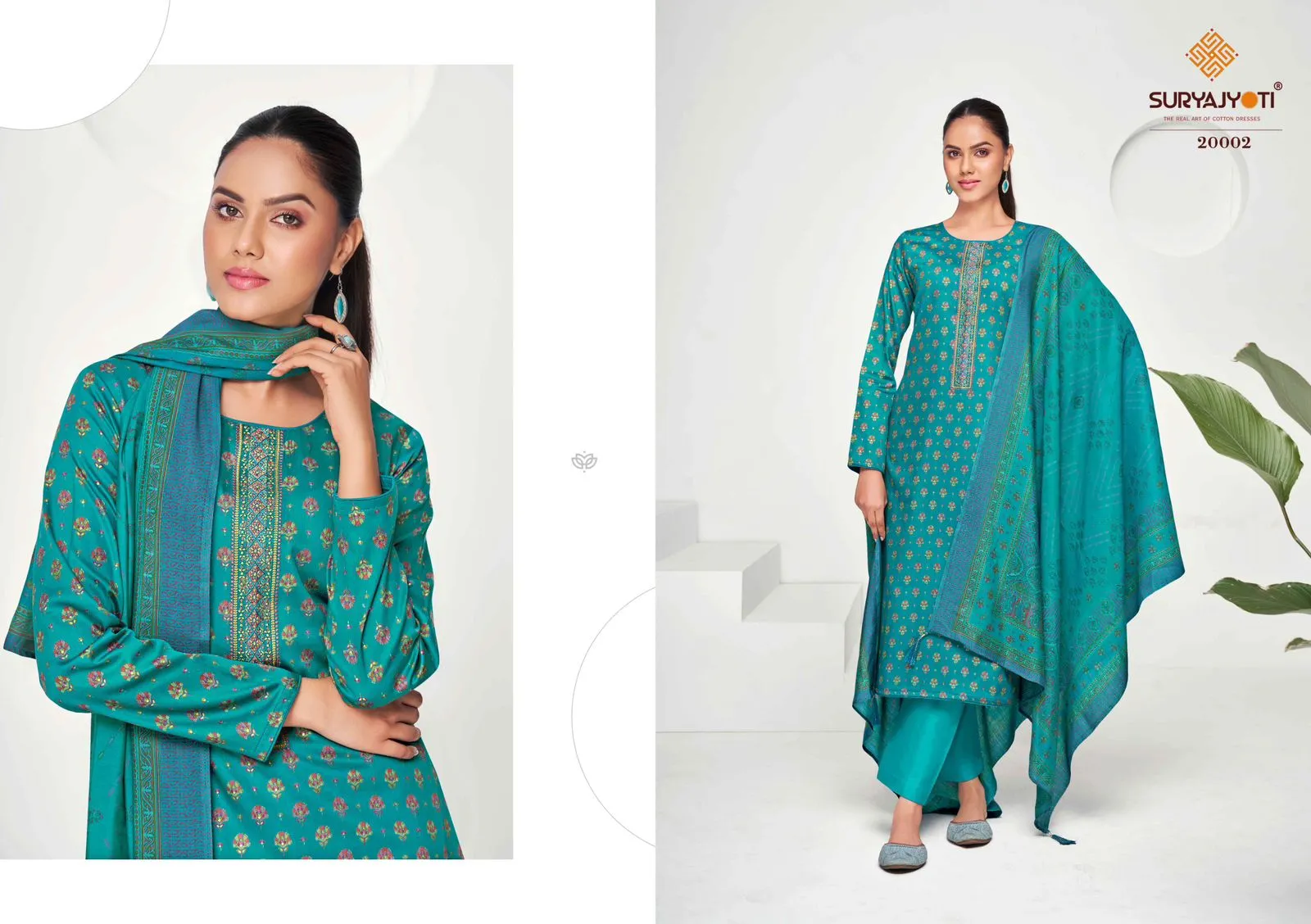Suryajyoti Kalki Vol 20 Jaam Satin Neck Embroidery Ethnic Suit Wholesaler - Image 3