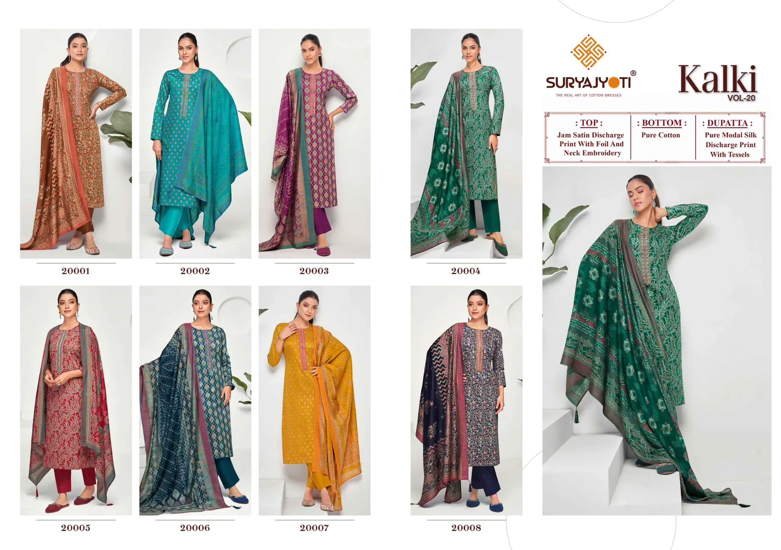 Suryajyoti Kalki Vol 20 Jaam Satin Neck Embroidery Ethnic Suit Wholesaler - Image 4