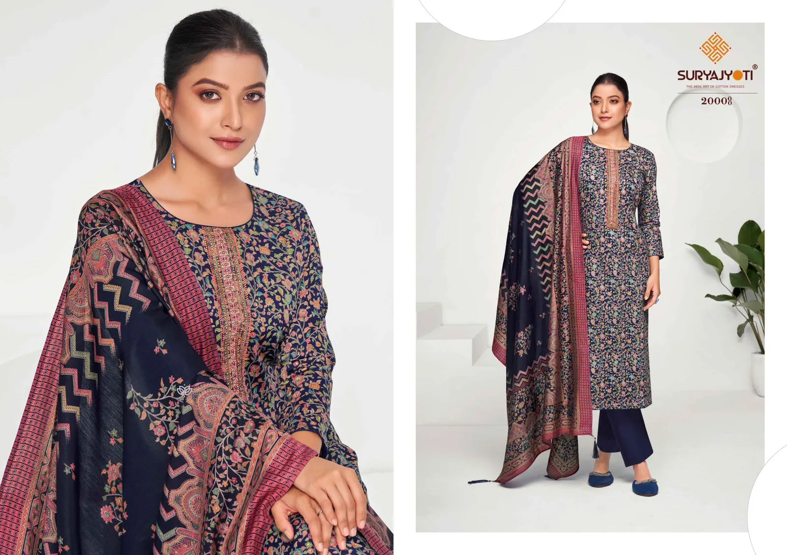 Suryajyoti Kalki Vol 20 Jaam Satin Neck Embroidery Ethnic Suit Wholesaler - Image 6