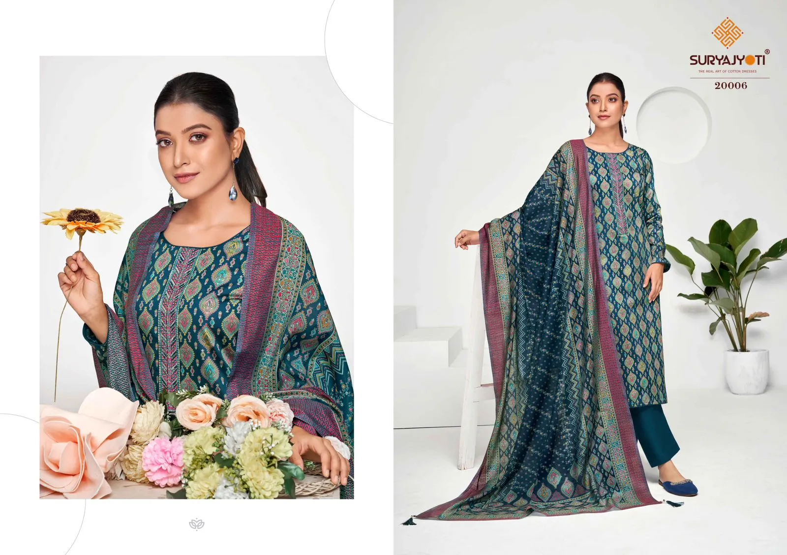 Suryajyoti Kalki Vol 20 Jaam Satin Neck Embroidery Ethnic Suit Wholesaler - Image 7