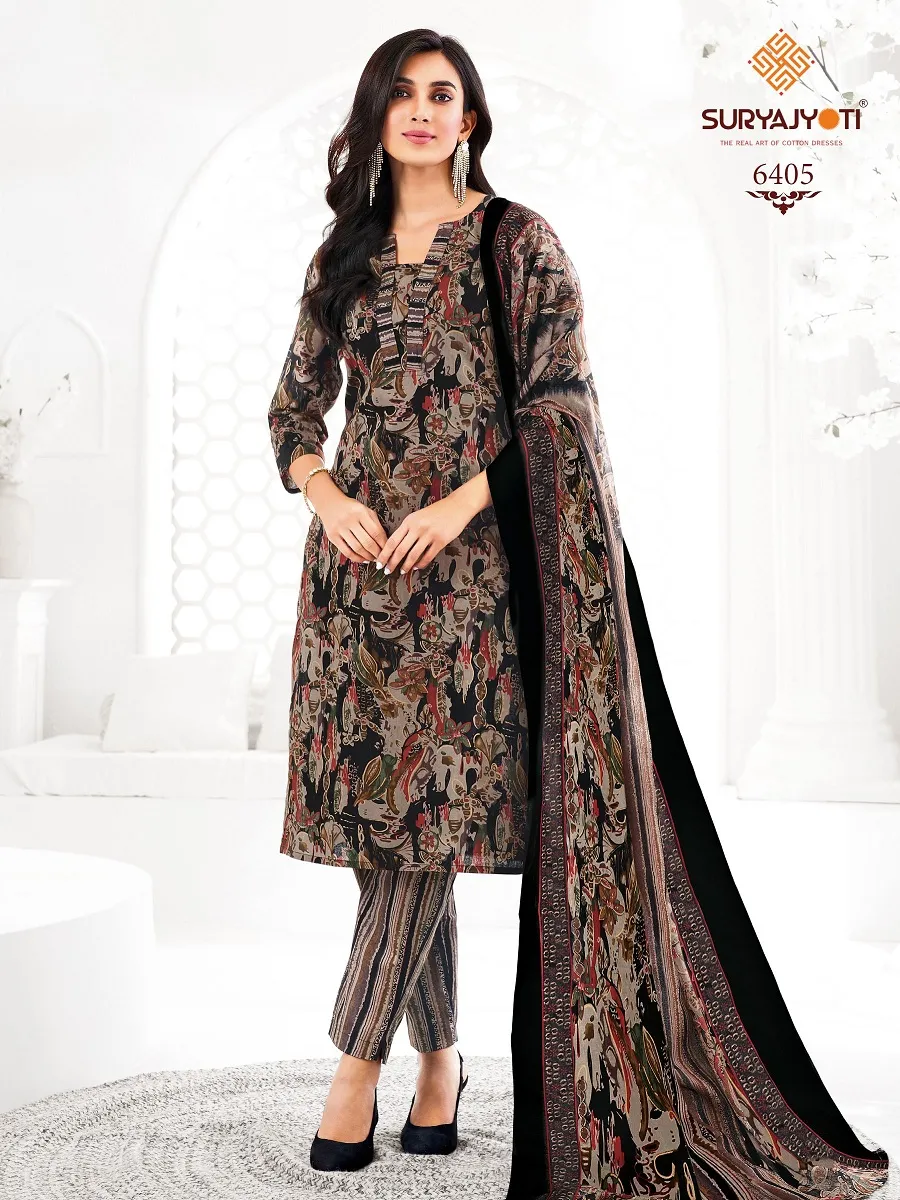 Suryajyoti Trendy Cotton Vol 64 Unstitched Cotton Pant Style Salwar Suit Wholesaler Summer Wear - Image 12