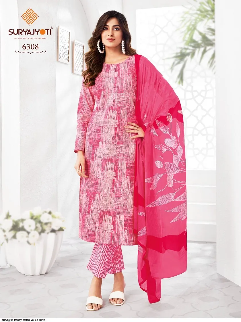 Suryajyoti Trendy Vol 63 Big Size Straight Cotton Printed Salwar Suit Wholesale Catalogue Supplier - Image 10