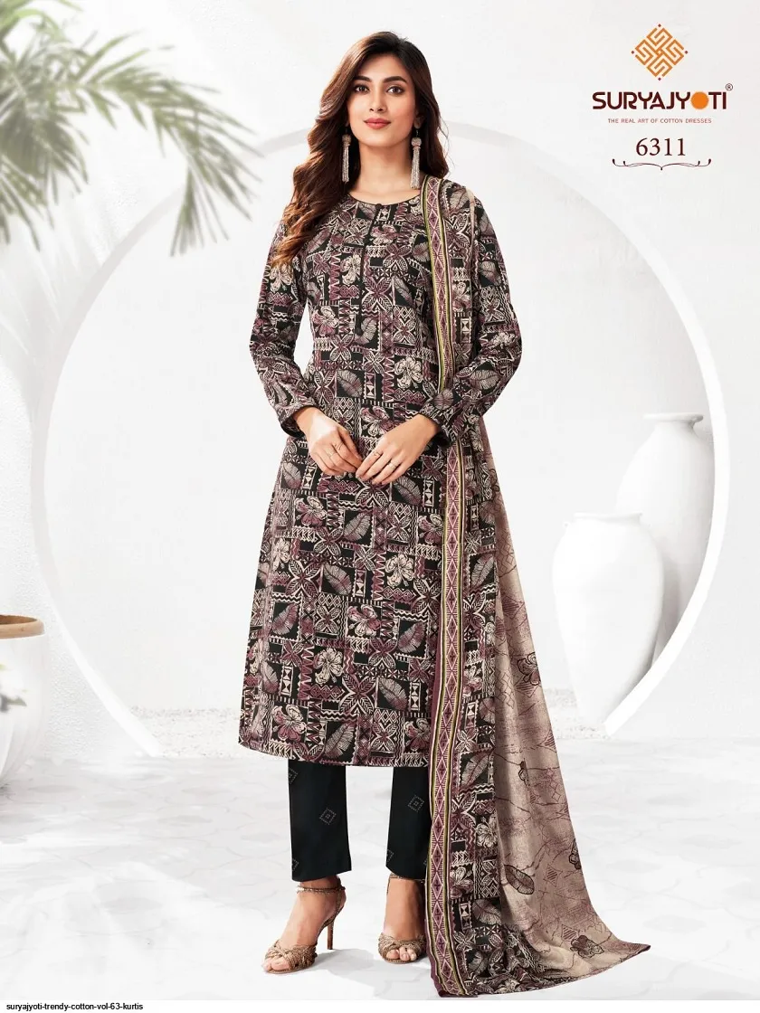 Suryajyoti Trendy Vol 63 Big Size Straight Cotton Printed Salwar Suit Wholesale Catalogue Supplier - Image 12