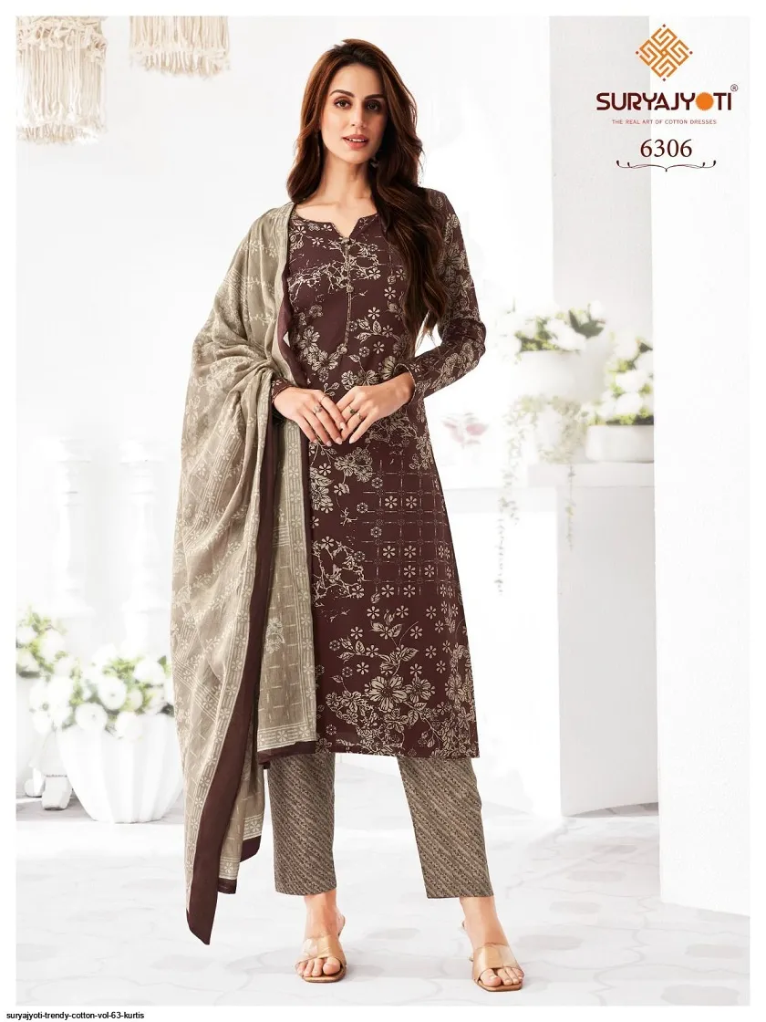 Suryajyoti Trendy Vol 63 Big Size Straight Cotton Printed Salwar Suit Wholesale Catalogue Supplier - Image 14