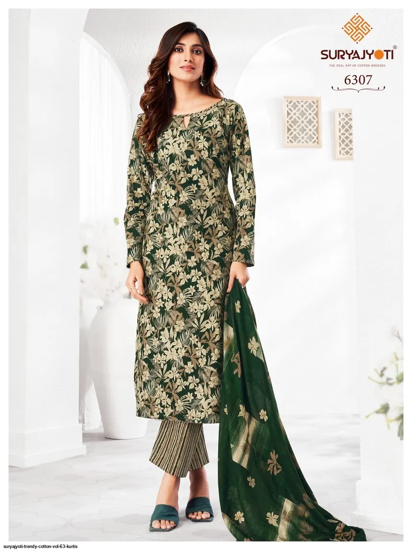 Suryajyoti Trendy Vol 63 Big Size Straight Cotton Printed Salwar Suit Wholesale Catalogue Supplier - Image 15