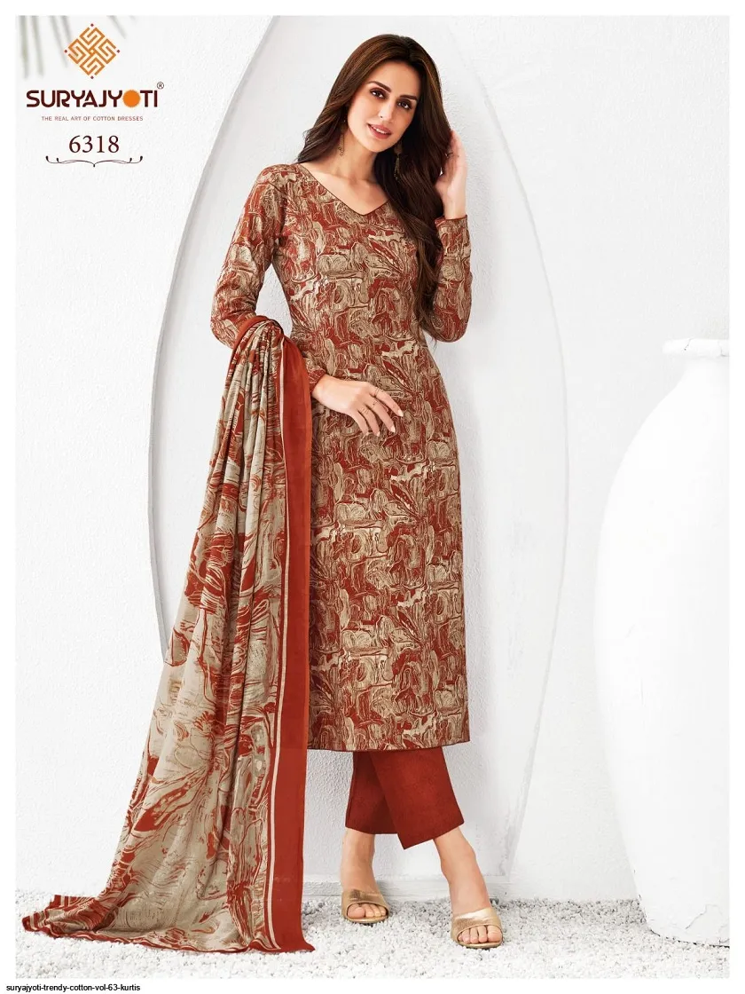 Suryajyoti Trendy Vol 63 Big Size Straight Cotton Printed Salwar Suit Wholesale Catalogue Supplier - Image 16