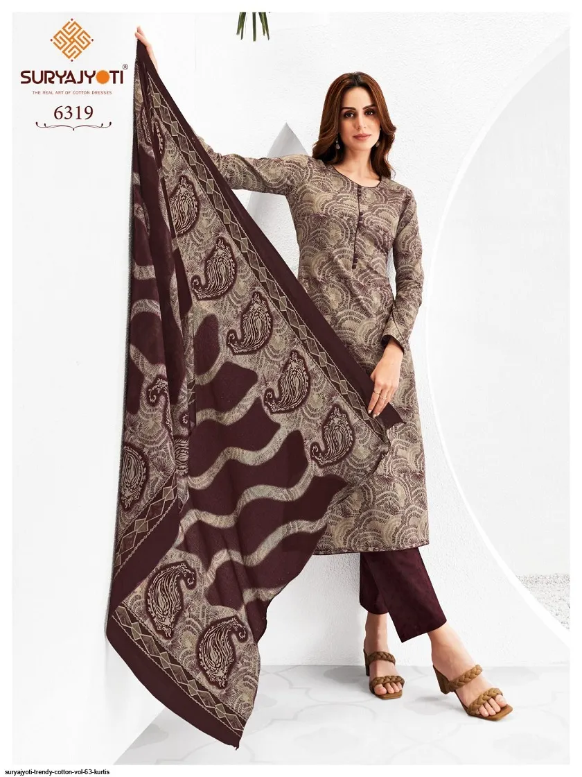 Suryajyoti Trendy Vol 63 Big Size Straight Cotton Printed Salwar Suit Wholesale Catalogue Supplier - Image 18