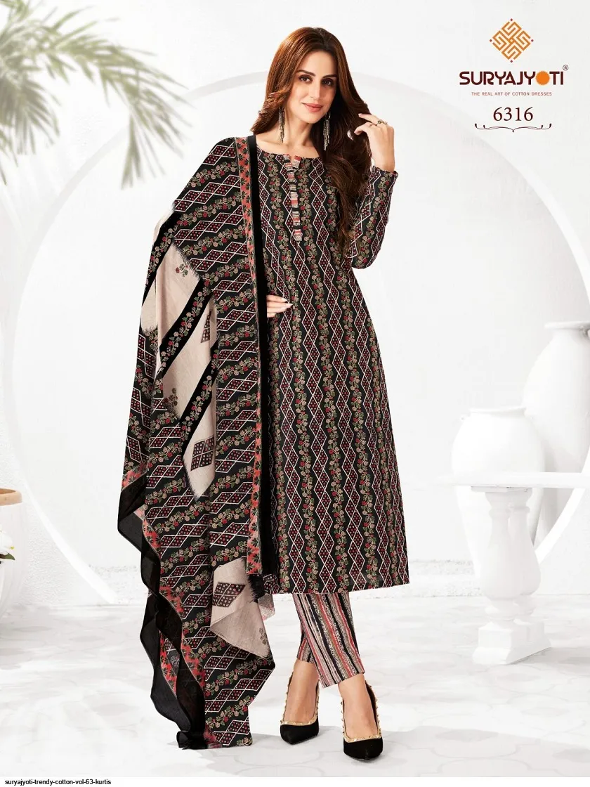 Suryajyoti Trendy Vol 63 Big Size Straight Cotton Printed Salwar Suit Wholesale Catalogue Supplier - Image 20