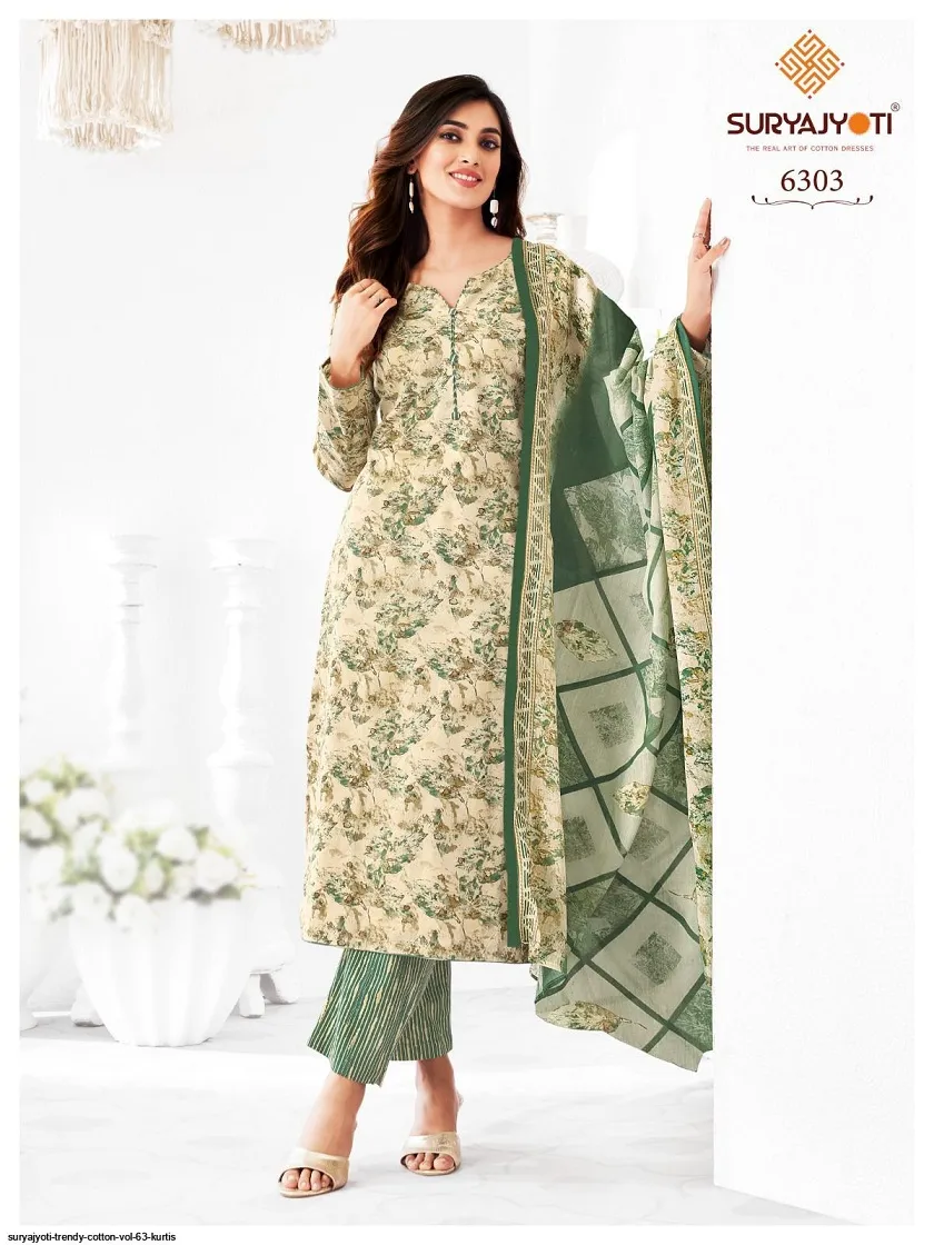 Suryajyoti Trendy Vol 63 Big Size Straight Cotton Printed Salwar Suit Wholesale Catalogue Supplier - Image 21