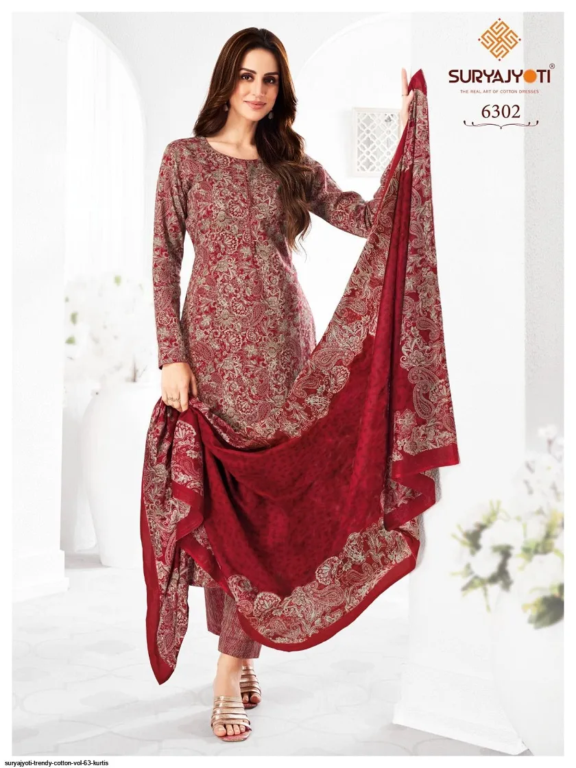 Suryajyoti Trendy Vol 63 Big Size Straight Cotton Printed Salwar Suit Wholesale Catalogue Supplier - Image 22