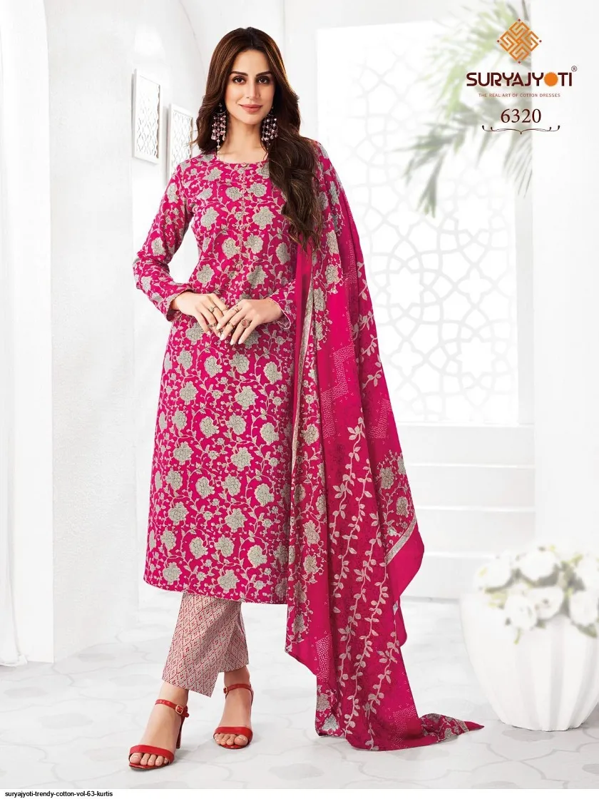 Suryajyoti Trendy Vol 63 Big Size Straight Cotton Printed Salwar Suit Wholesale Catalogue Supplier - Image 23