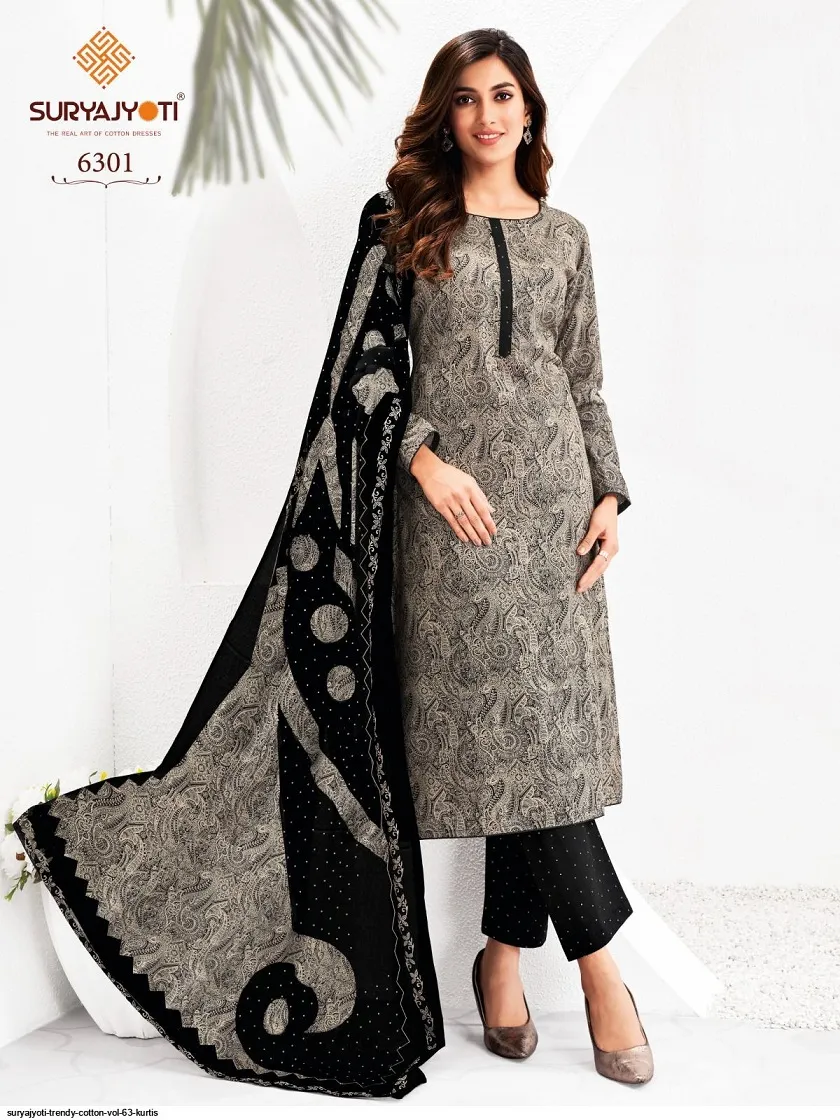 Suryajyoti Trendy Vol 63 Big Size Straight Cotton Printed Salwar Suit Wholesale Catalogue Supplier - Image 4