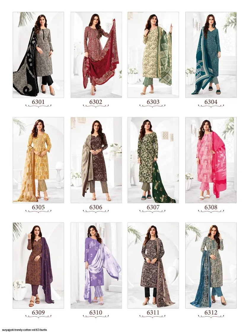 Suryajyoti Trendy Vol 63 Big Size Straight Cotton Printed Salwar Suit Wholesale Catalogue Supplier - Image 6