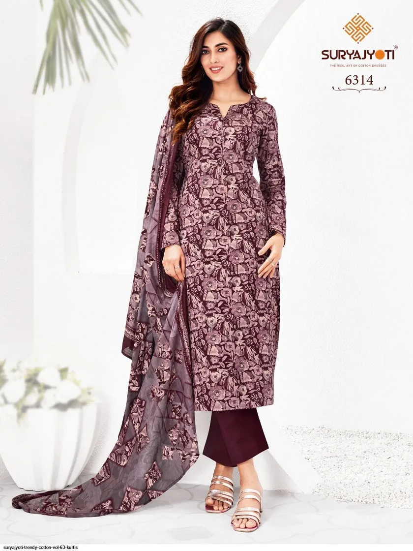 Suryajyoti Trendy Vol 63 Big Size Straight Cotton Printed Salwar Suit Wholesale Catalogue Supplier - Image 8