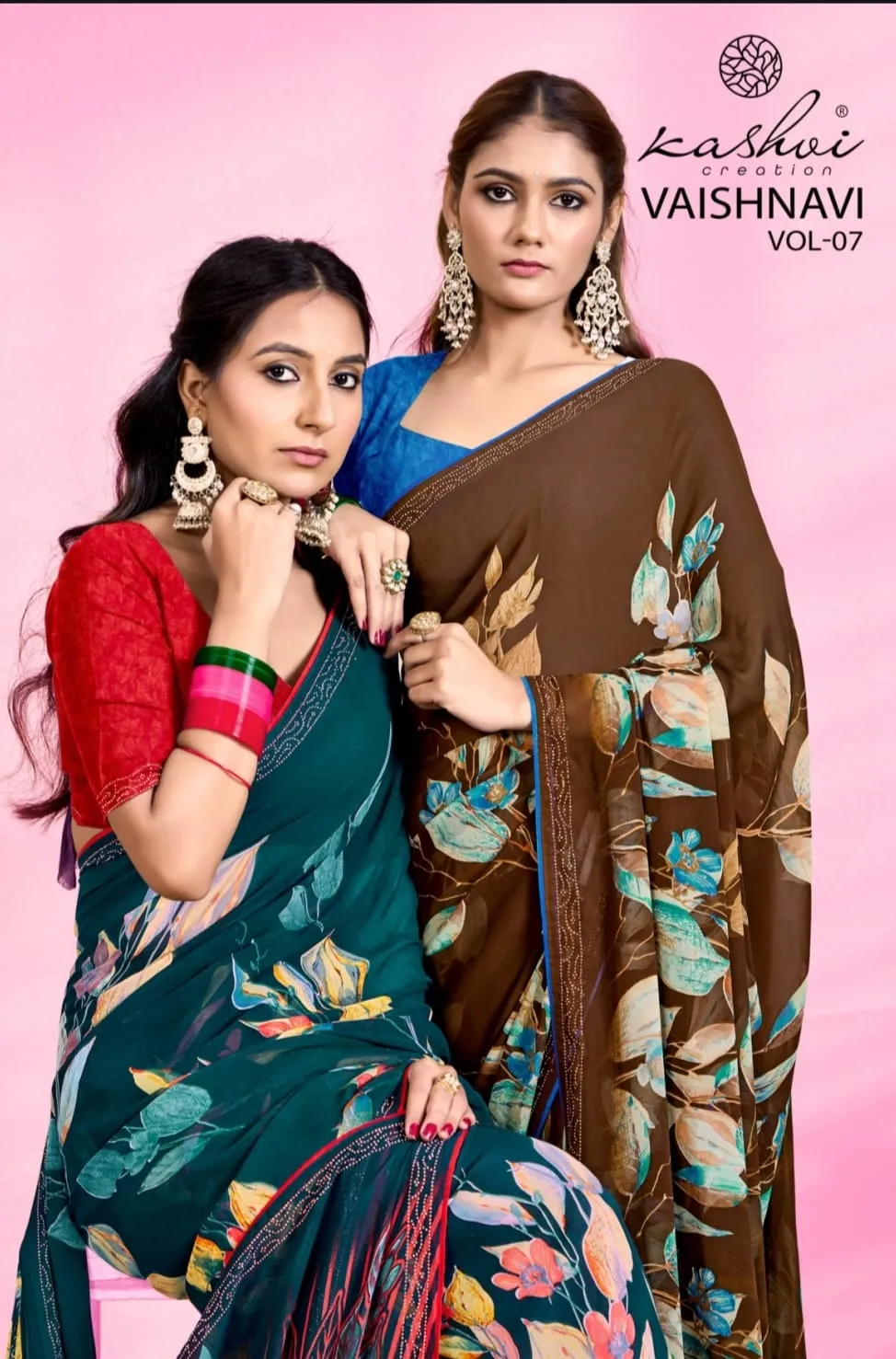 Vaishnavi Vol 06 by Kashvi Creation Swarovski Work Printed Ethnic Saree Wholesalers