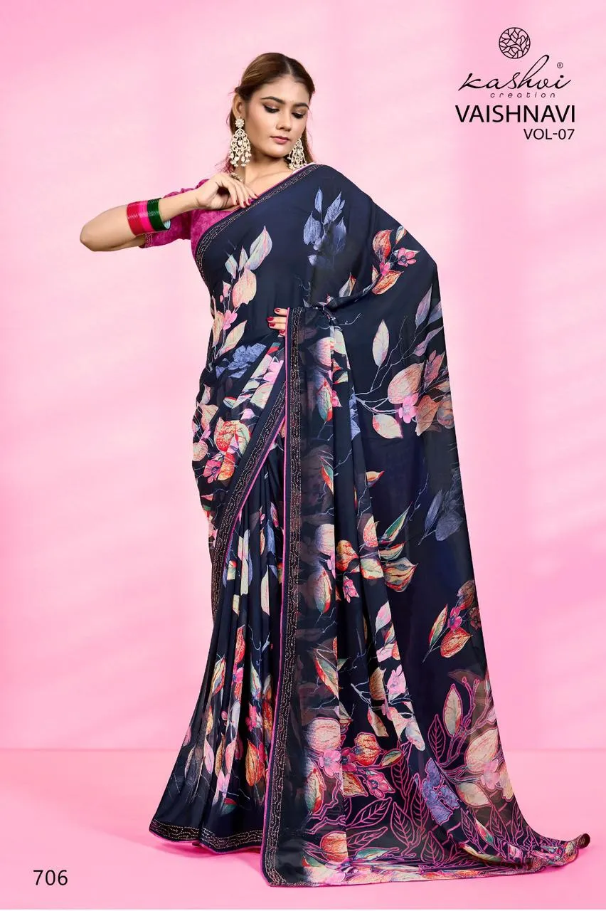 Vaishnavi Vol 06 by Kashvi Creation Swarovski Work Printed Ethnic Saree Wholesalers - Image 2