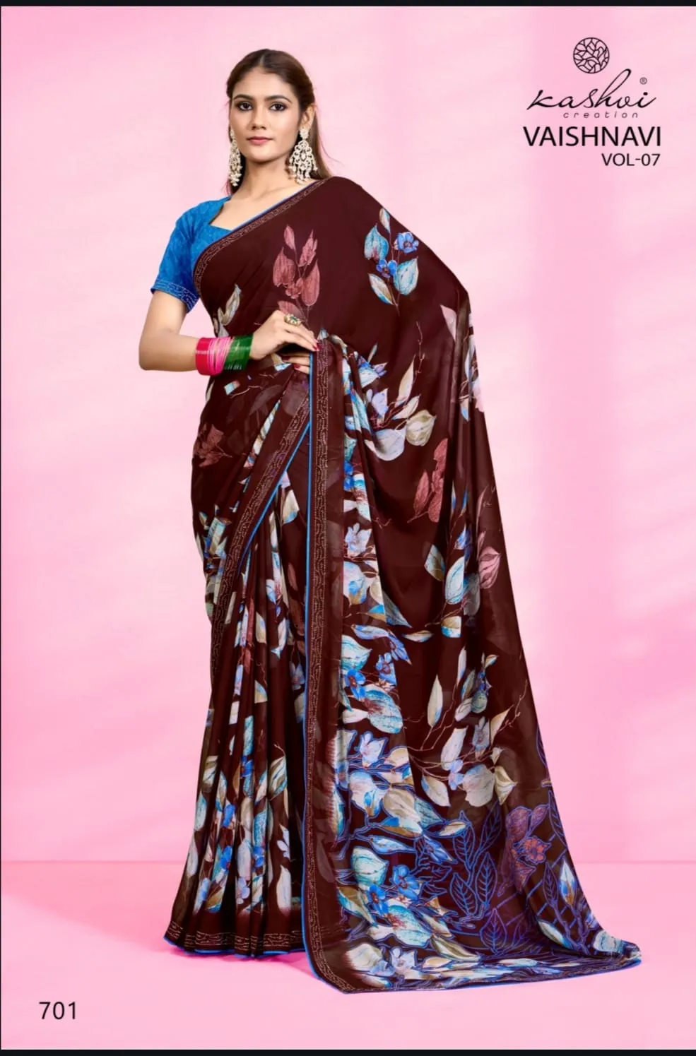 Vaishnavi Vol 06 by Kashvi Creation Swarovski Work Printed Ethnic Saree Wholesalers - Image 7