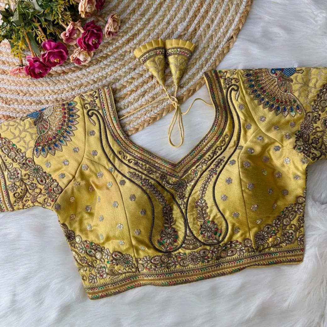 Wedding Wear Silk Readymade Blouse - Image 3