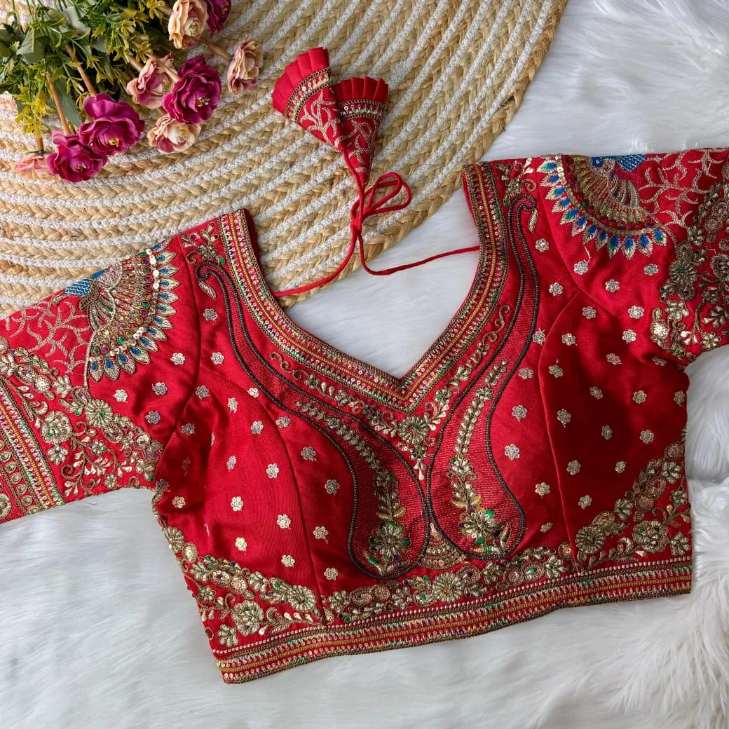 Wedding Wear Silk Readymade Blouse - Image 4