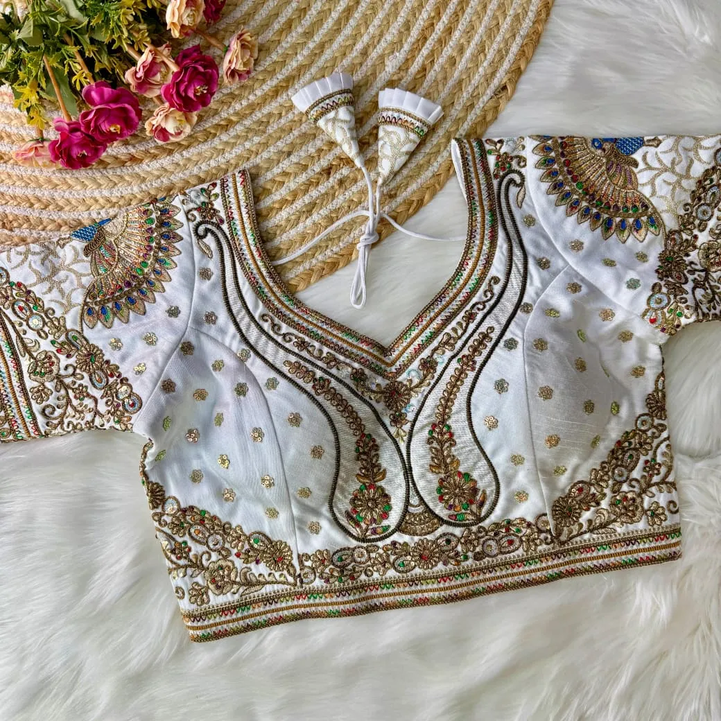 Wedding Wear Silk Readymade Blouse - Image 5