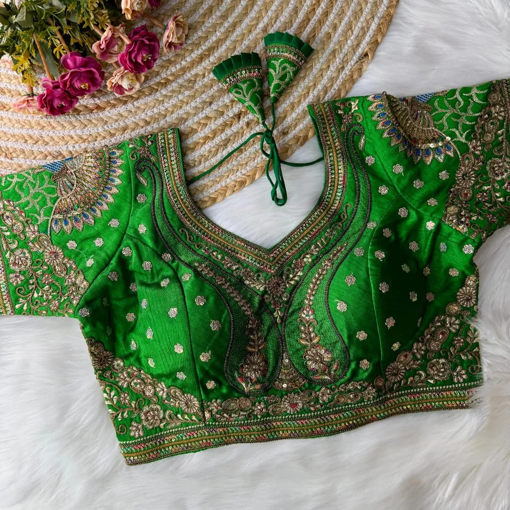 Wedding Wear Silk Readymade Blouse - Image 7
