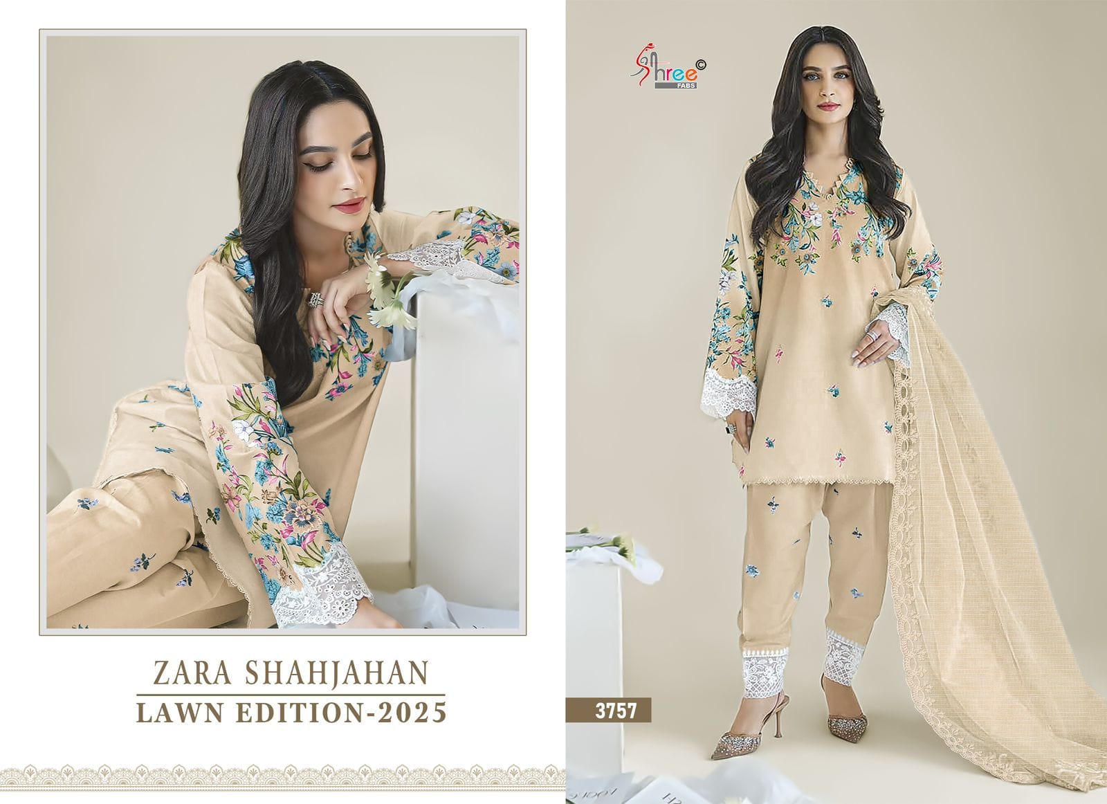 Shree Fabs Zara Shahjahan Lawn Edition2025 Printed Cotton Pakistani Style Salwar Suit For Eid - Image 2
