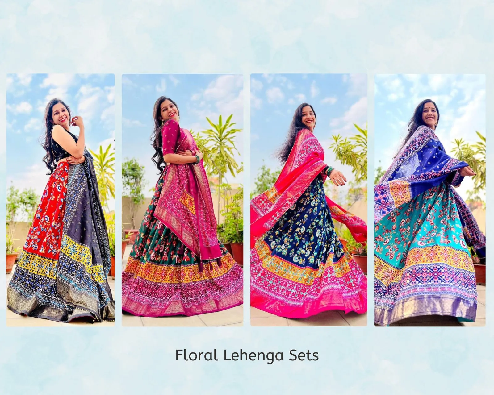 Dola Silk Lehenga Choli With Floral Print - Image 4