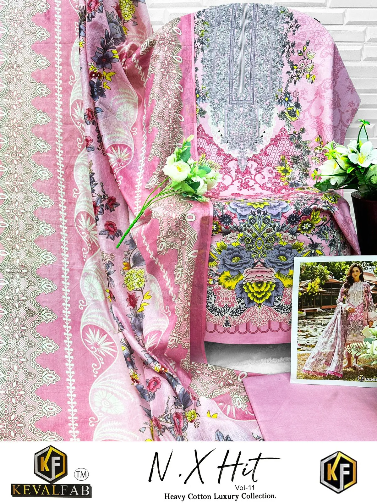 K kasha nx Hit Vol-11 Wholesale Pakistani Printed Cotton Dress Materials - Image 4