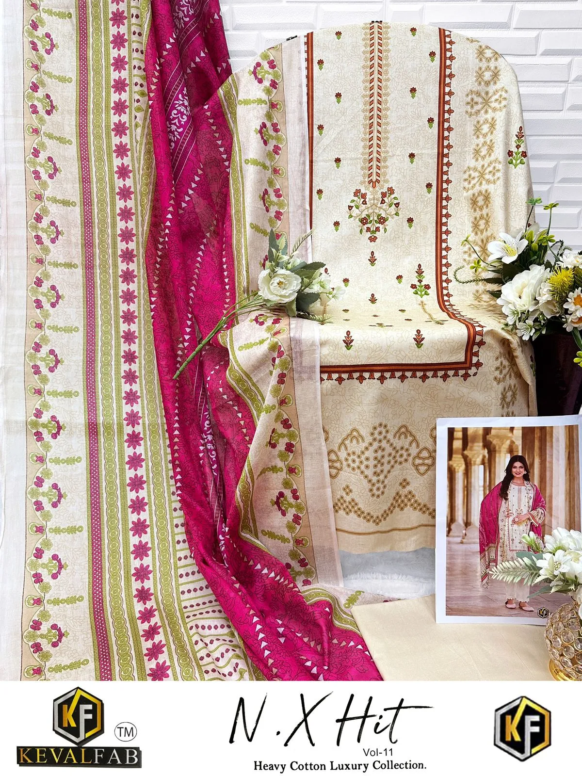 K kasha nx Hit Vol-11 Wholesale Pakistani Printed Cotton Dress Materials - Image 5