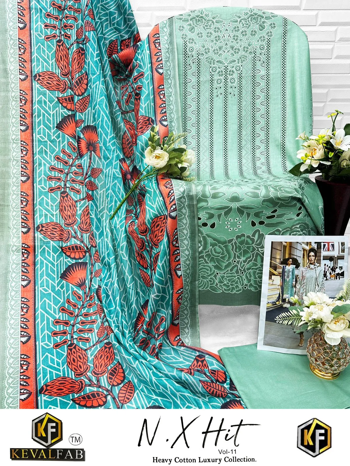 K kasha nx Hit Vol-11 Wholesale Pakistani Printed Cotton Dress Materials - Image 6