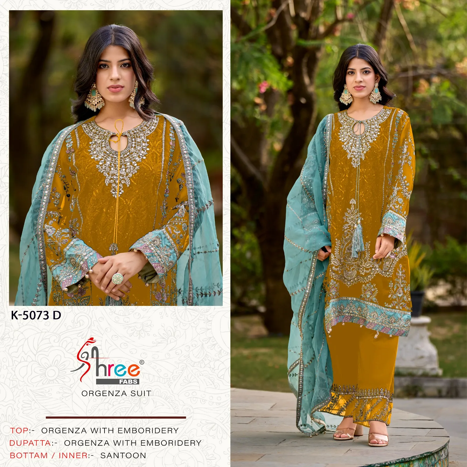 Shree Fabs Dn k5073 Pakistani Suit Wholesaler Heavy Organza Pakistani Fashion Salwar Suit