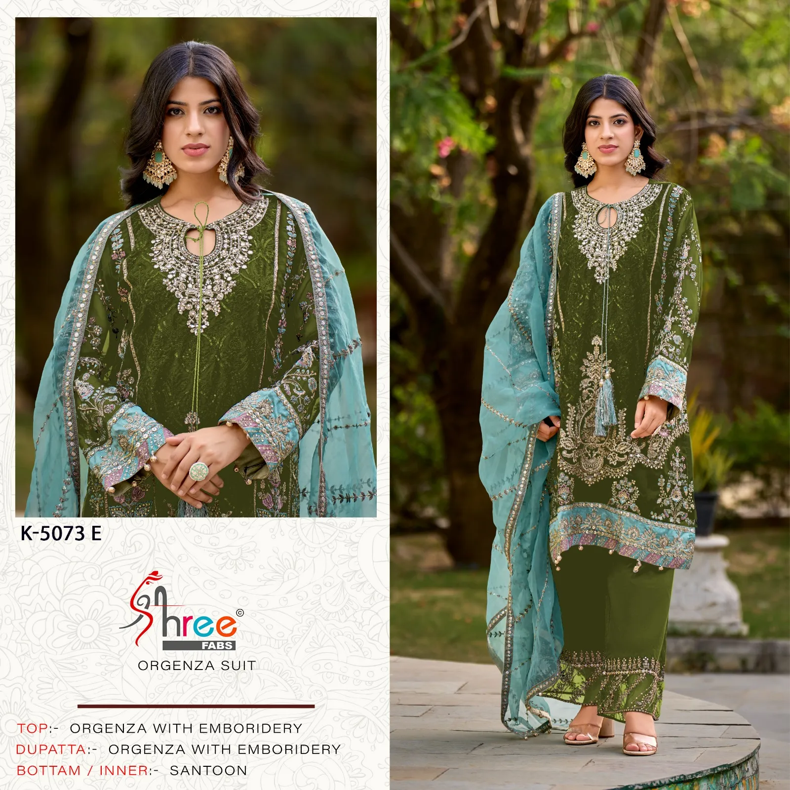 Shree Fabs Dn k5073 Pakistani Suit Wholesaler Heavy Organza Pakistani Fashion Salwar Suit - Image 3