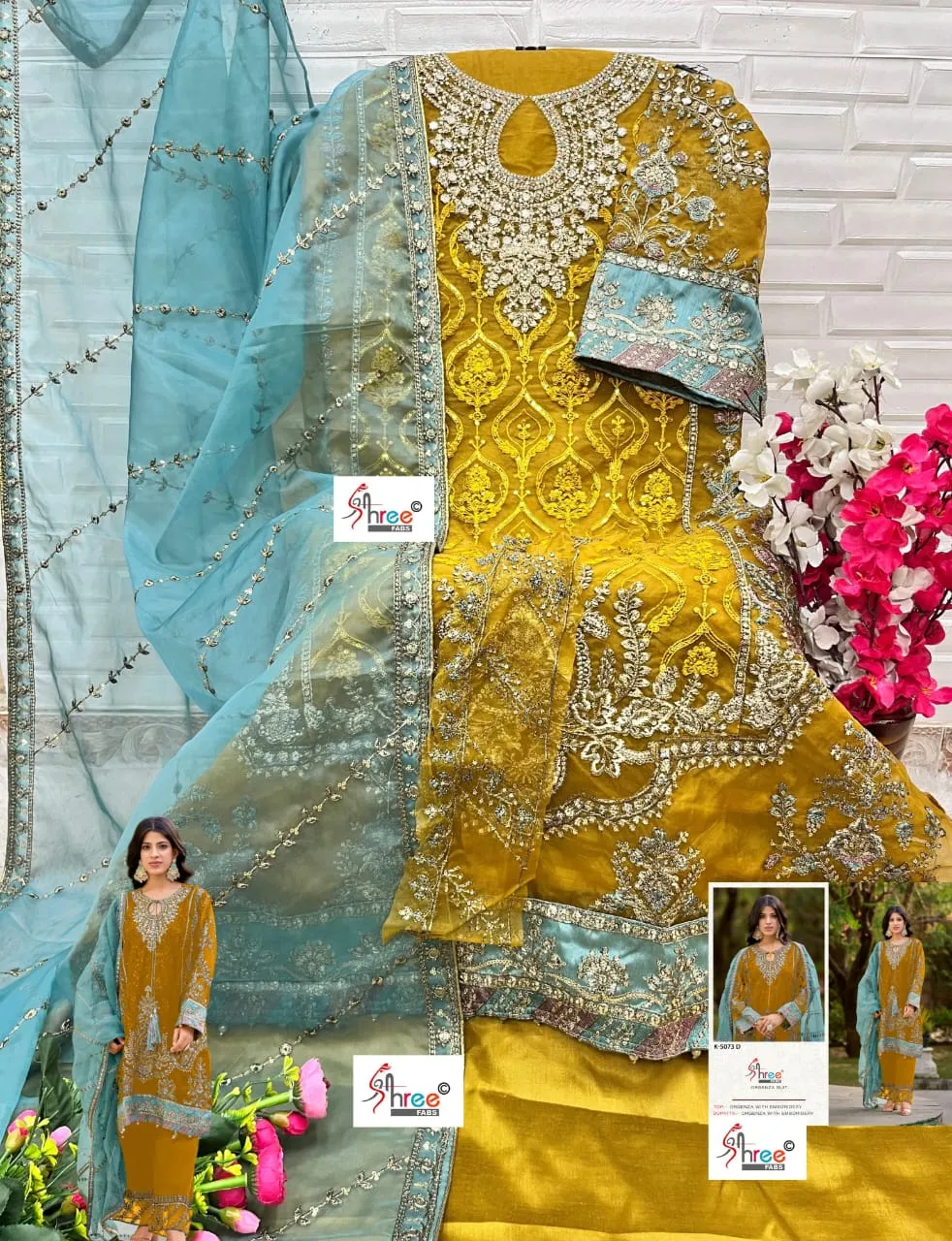 Shree Fabs Dn k5073 Pakistani Suit Wholesaler Heavy Organza Pakistani Fashion Salwar Suit - Image 6