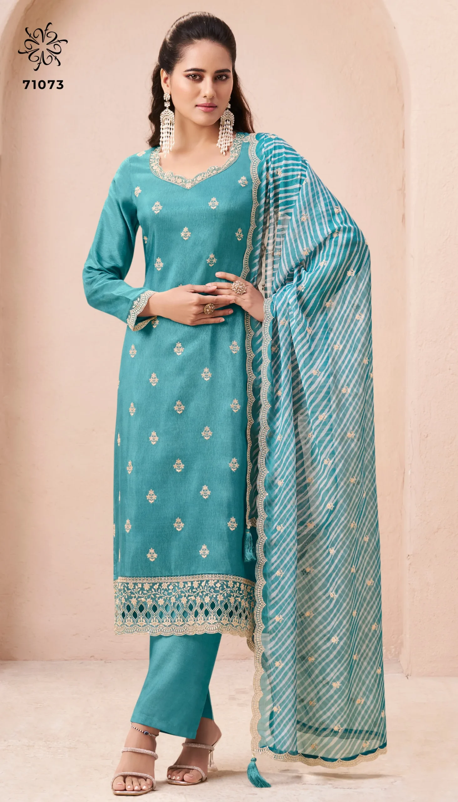 Kuleesh Sohini 2 Heavy Embroidery Work Silk Straight Suit For Eid - Image 2