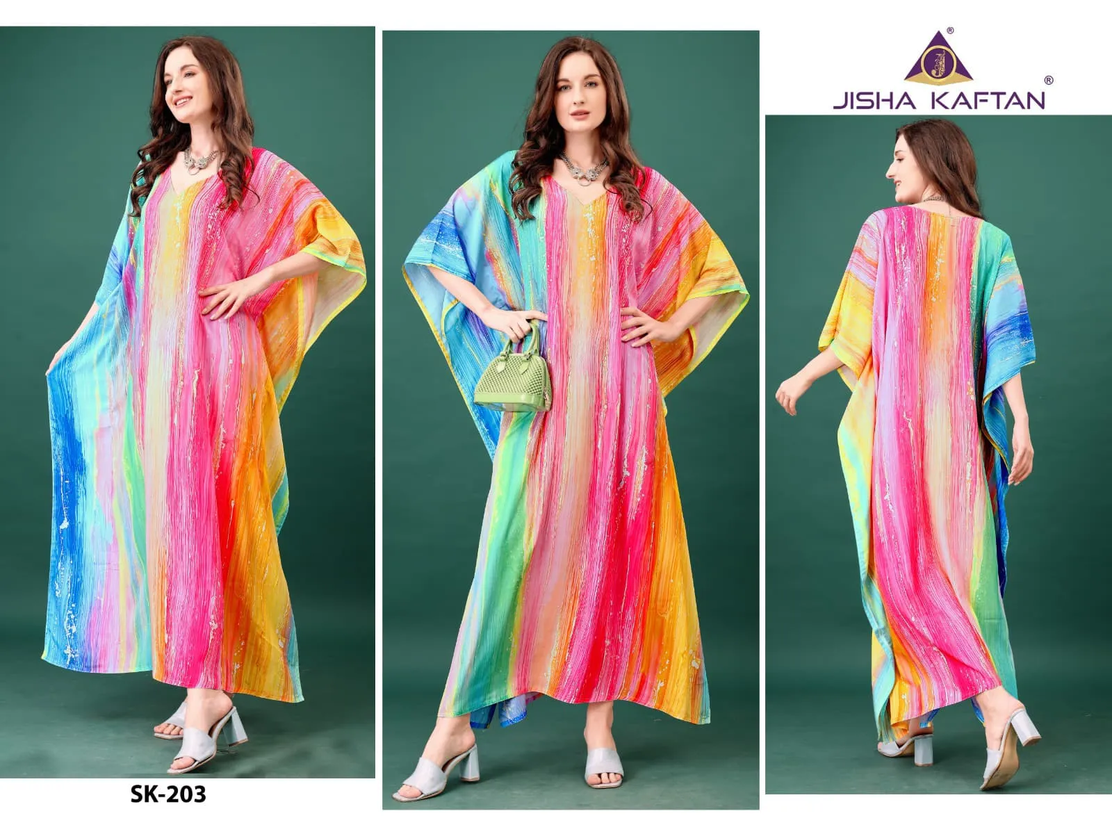 Luxury And Stylish Digital Printed Silk Kaftans Vol 12 By Jelite - Image 4