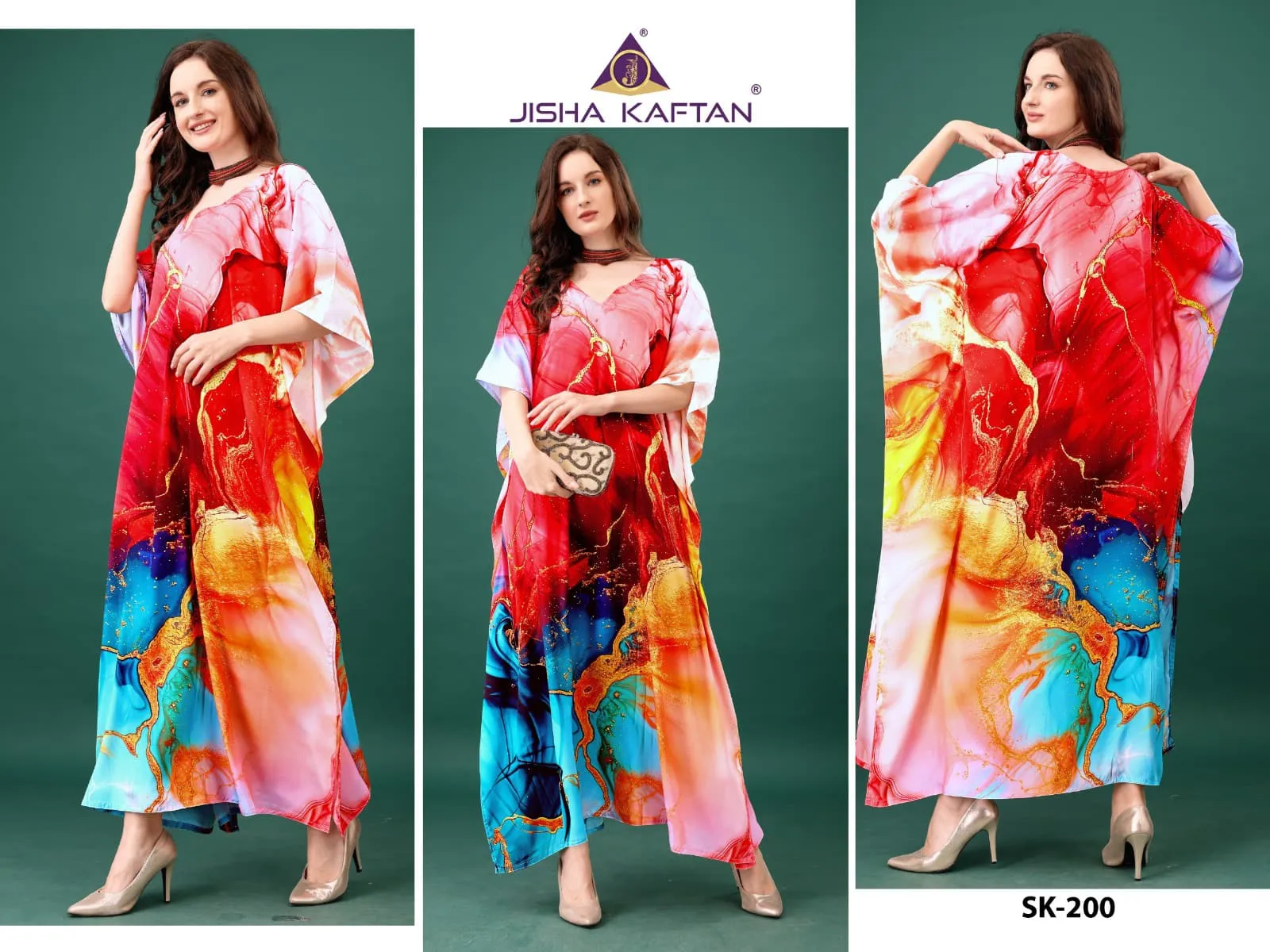 Luxury And Stylish Digital Printed Silk Kaftans Vol 12 By Jelite - Image 5
