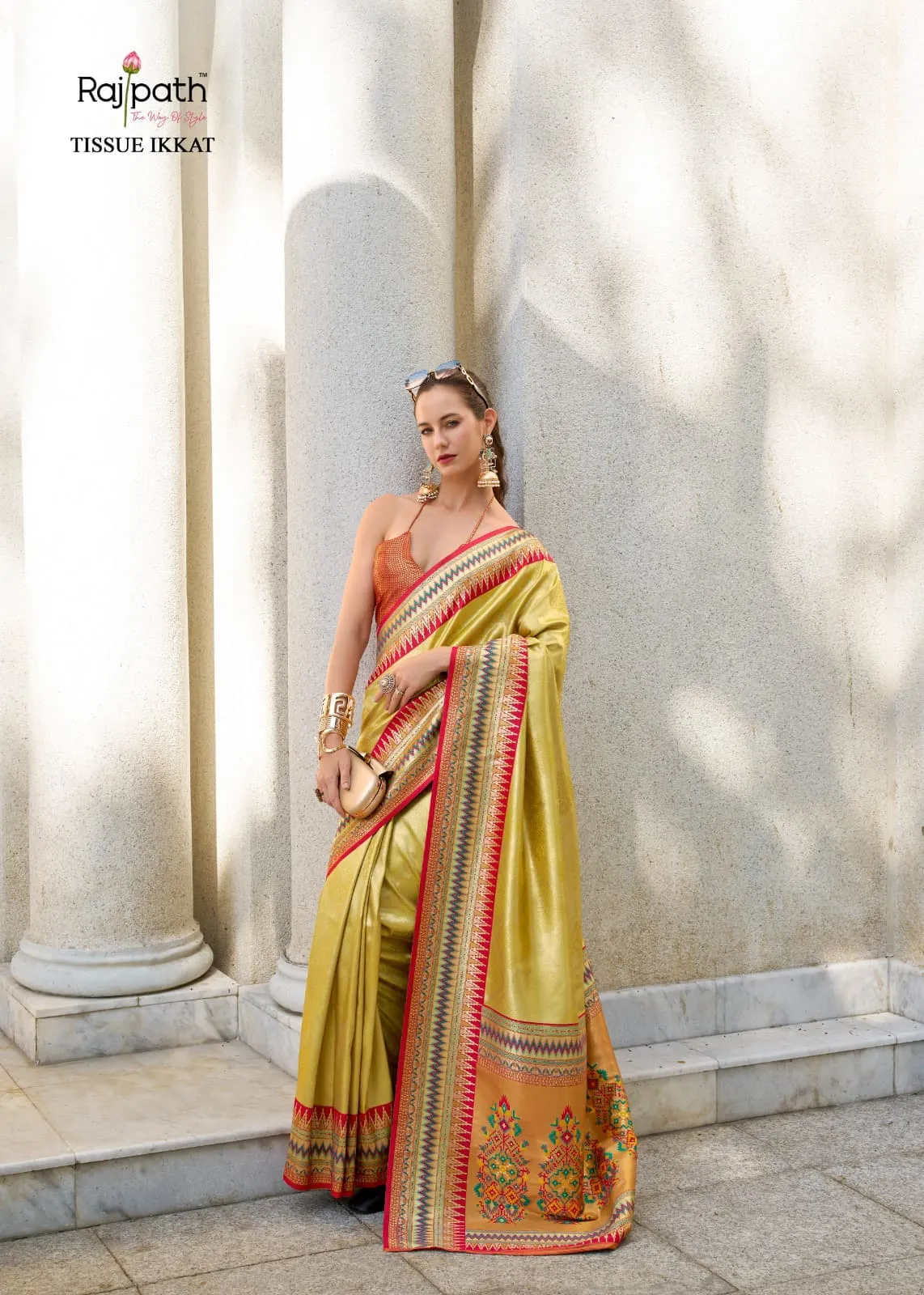 Rajmata By Rajpath Fabrics Tissue Silk Wedding Saree Wholesale - Image 2