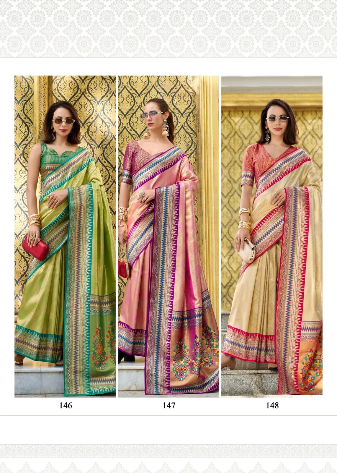 Rajmata By Rajpath Fabrics Tissue Silk Wedding Saree Wholesale - Image 3