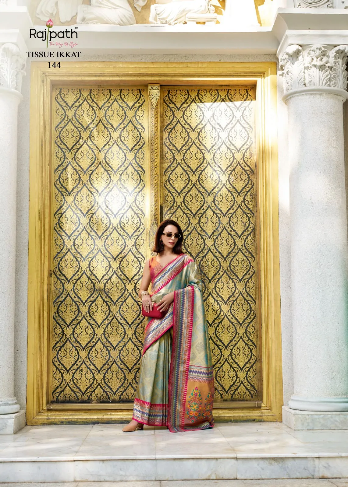 Rajmata By Rajpath Fabrics Tissue Silk Wedding Saree Wholesale - Image 4