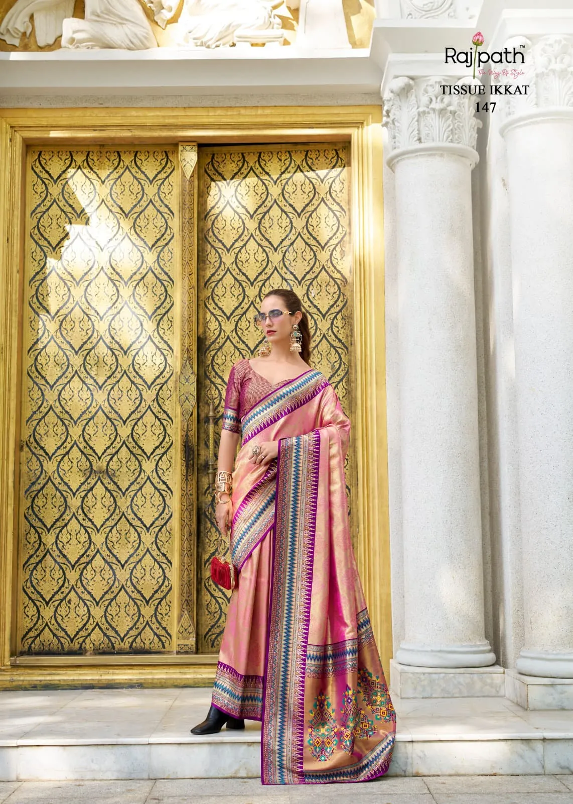 Rajmata By Rajpath Fabrics Tissue Silk Wedding Saree Wholesale - Image 5